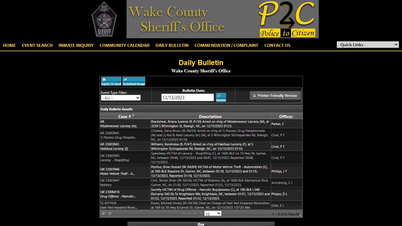 Wake County Sheriff's Office P2C